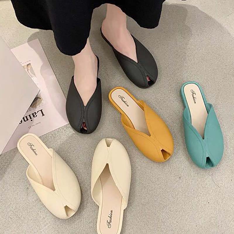 Fish Mouth Sandals and Slippers Women Summer Wear Korean Fashion All-match Student Non-slip Beach Shoes Women The Shoes Are One Size Smaller