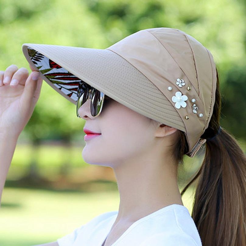 Foldable Summer Hats Women UV Protection Sun Hat Visor Sunscreen Floppy Cap Female Outdoor Beach Hat