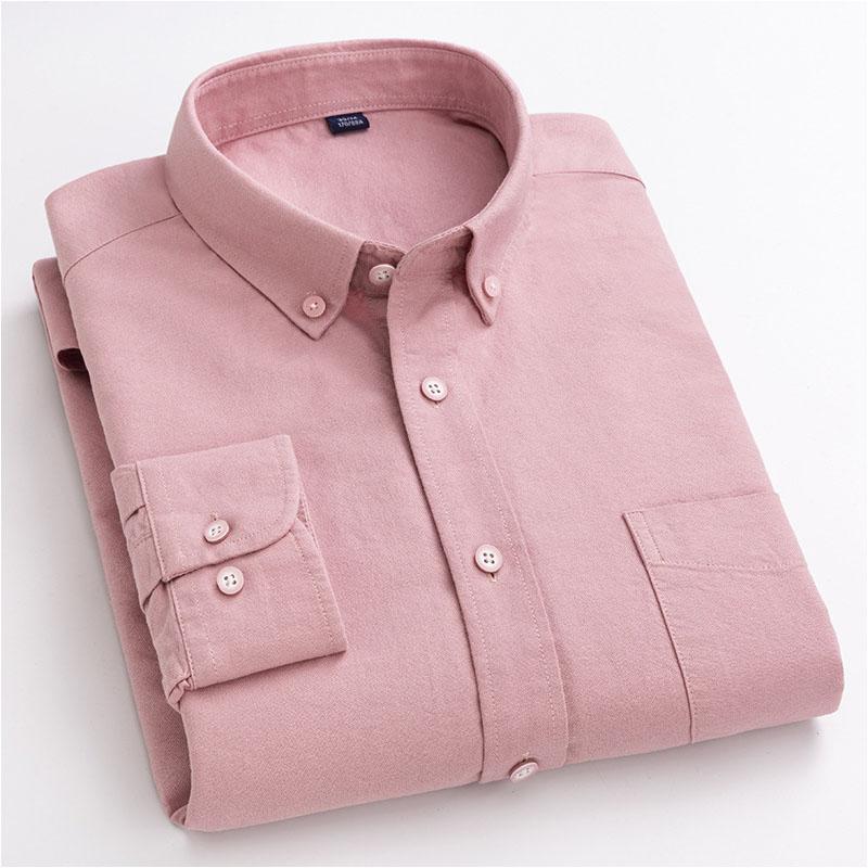 Cotton T-shirts Solid Male Shirt Stretch Cardigan Long Sleeve Top Button Down Shirts Casual Men Clothing