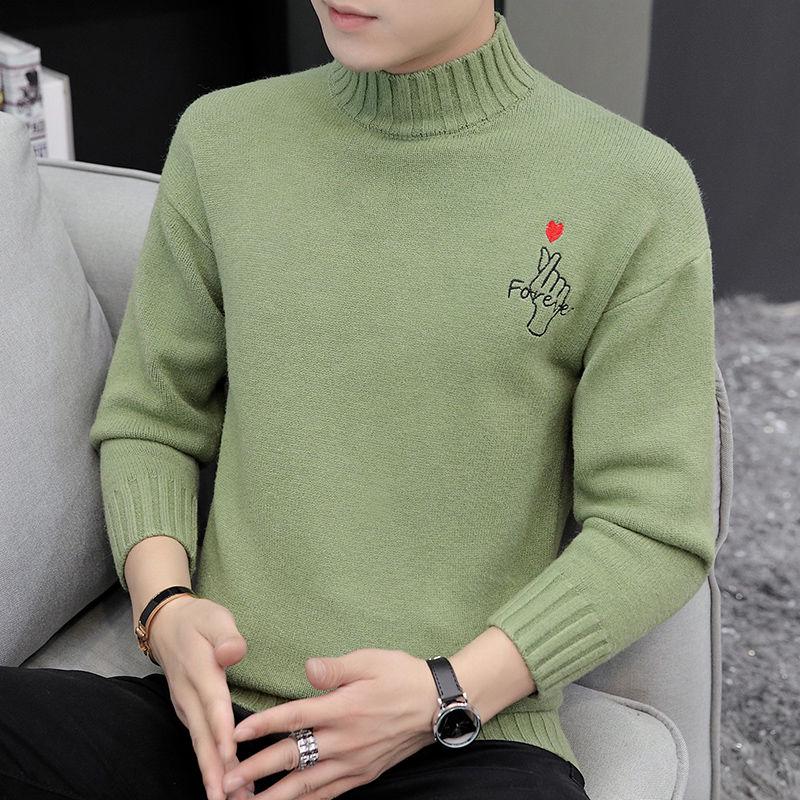 2019 Cotton Sweater Men Long Sleeve Pullover Man O-Neck Sweaters Tops Slim Fit Knitting Clothing