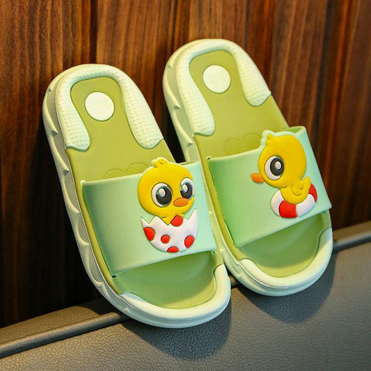 Children's Sandals Slippers Summer Boys  Girls Non-slip Soft Bottom Kids Bathroom Bath Slippers Cartoon Household Duckling Children Baby Slippers