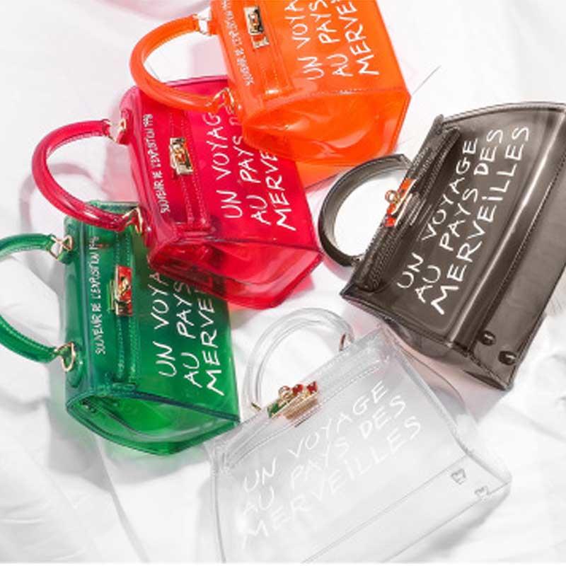 Bags For Women 2019 Clear Transparent Pvc Bag Jelly Shoulder Bag Beach Letter Candy Women Cro