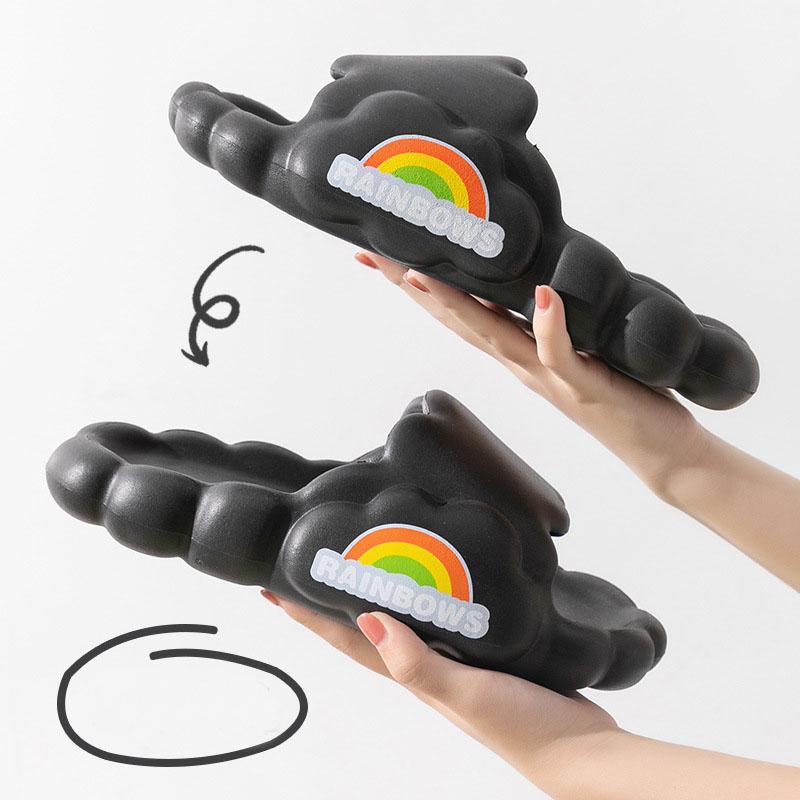 Slippers Women Cloud Summer Home Non-slip Couple EVA Thick Bottom Indoor Rainbow Sandals Men Summer Outer Wear