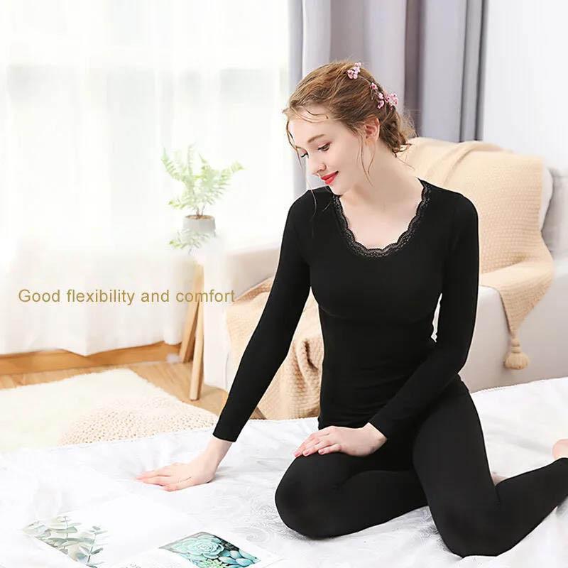 Thermal Underwear Autumn Clothes Long Trousers Women's Suit Seamless Body Shaping Thin Cotton Wool Bottoming Shirt Underwear Women