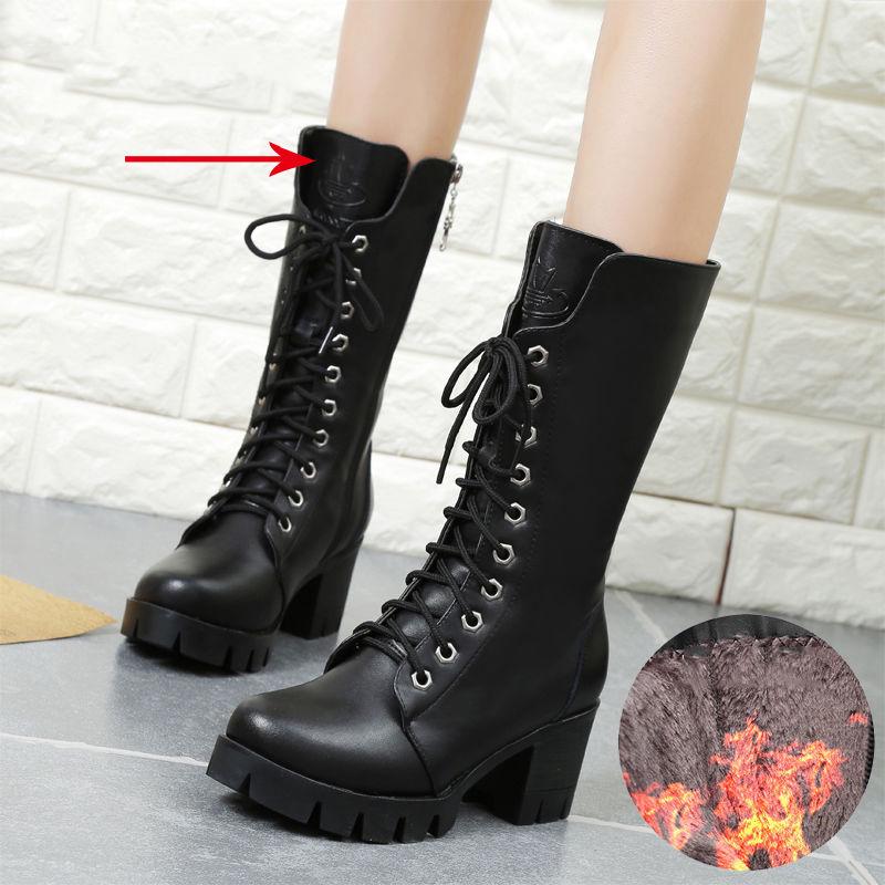 Autumn Winter Motorcycle Boots Women British Style Ankle Boots Gothic Punk Low Heel Boot Size 35-41