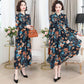 Vintage Plus Size Floral Maxi Dresses Long Sleeve Sexy Dress Women Elegant