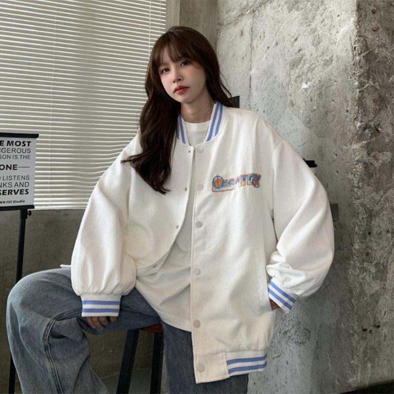 Corduroy Jacket Women's Spring and Autumn Baseball Uniform Korean Version All-match Trend Loose Sports Jacket Top