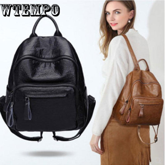 Backpack Women Pu Leather Female Backpacks Teenager School Rucksack