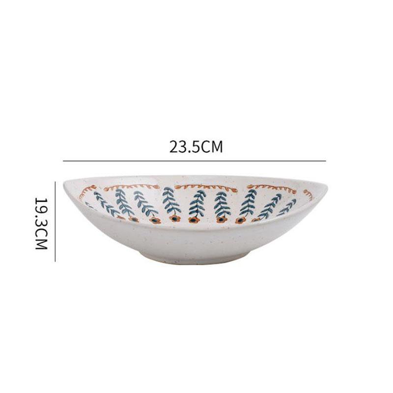 Creative Tableware Household Bowls and Plates Set Ceramic Plates Retro Literary Dishes Japanese-style Noodle Bowls Fish Dishes