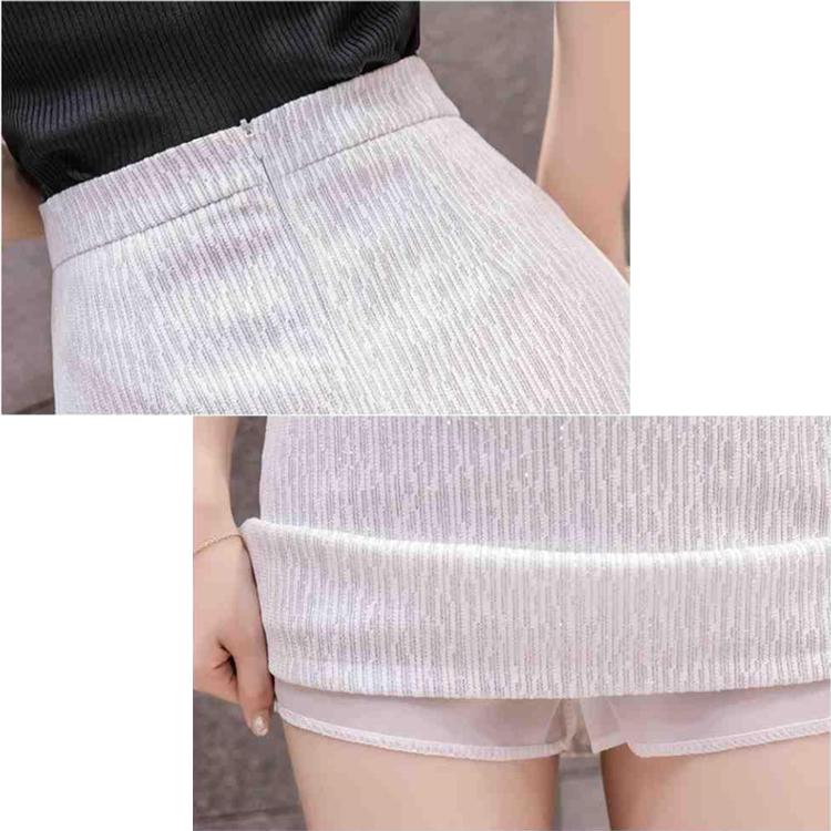 2020 Sexy Bright Sequins Women Skirt High Stretchable Jersey Fabric Woman Bottomwear Famale Short Elegant Skirt