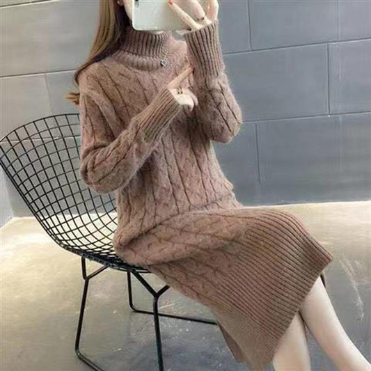 Sweater Dress Woman Sweaters Dresses Elegant Women Knit Dresses Winter Woman Sweater Dress