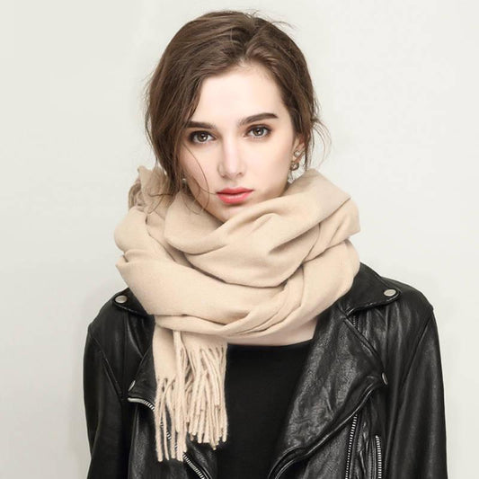 Scarf Women Solid Cashmere Scarves Lady Winter Thicken Warm Soft Pashmina Shawls Wraps