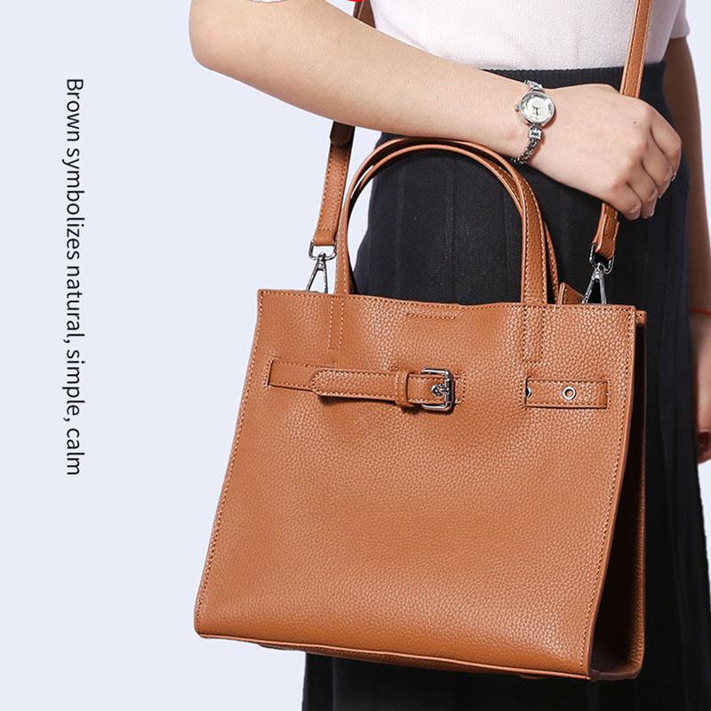 High Quality Genuine Leather Cowhide Handbags For Women Bags Luxury Top-Handle Bags Large Capacity Personality European Style Crossbody Bag