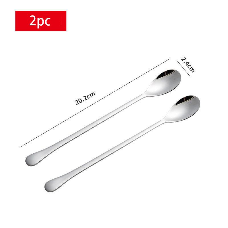 304 Stainless Steel Dinnerware Set Spoon Tea Spoon Dessert Coffee Ice Cream Spoons Kitchen Accessories Bar Tools New Long Handle