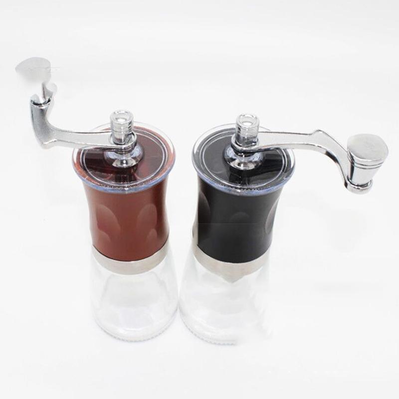 Manual Coffee Grinder Glass Hand Crank Coffee Bean Grinder Household Grinder Portable Household Coffee Grinder