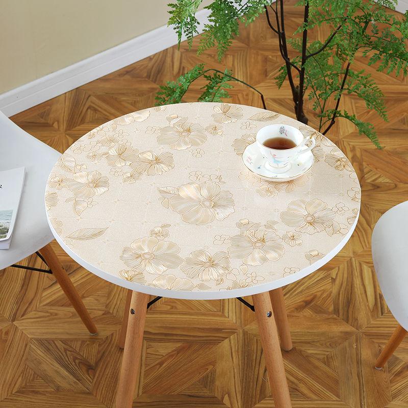 Round Table Cloth Waterproof and Oil Proof Rubber Pad PVC Disposable Plastic Table Mat Coffee Table Mat Crystal Plate Soft Glass Table Cloth