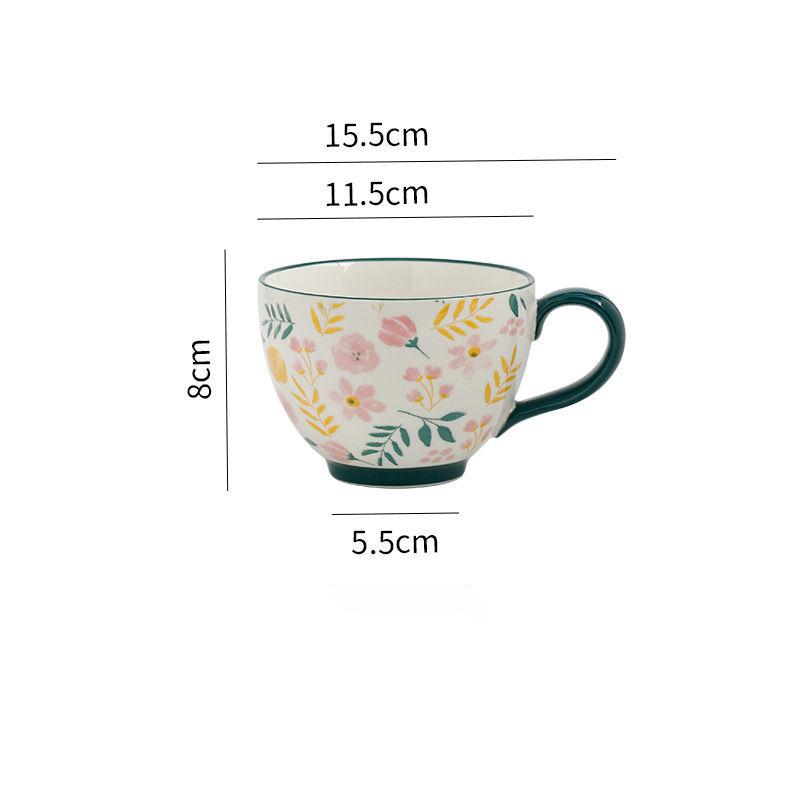 Ceramic Breakfast Mug Large Capacity Microwaveable Cute Female Mug Mug Oatmeal Oatmeal Office Coffee Cup