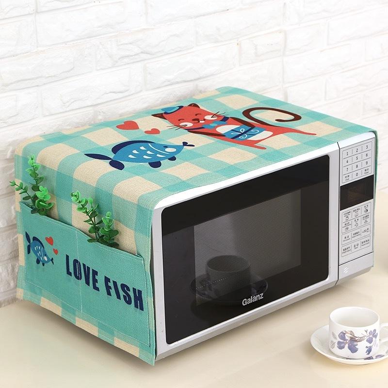 Grease Proofing Storage Bag Kitchen Accessories Double Pockets Dust Covers Microwave Cover Microwave Oven Hood