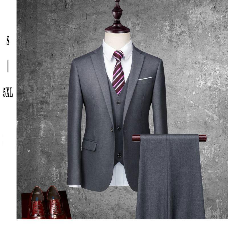 Men's Suit Business Casual Student Interview Job Fit Wedding Suit