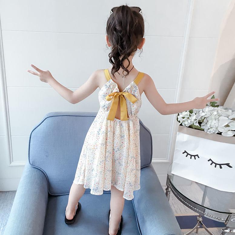 Children Dress Spring Summer Sling Kids Clothing  Baby Girls Clothing Printing Sleeveless Dress Girl