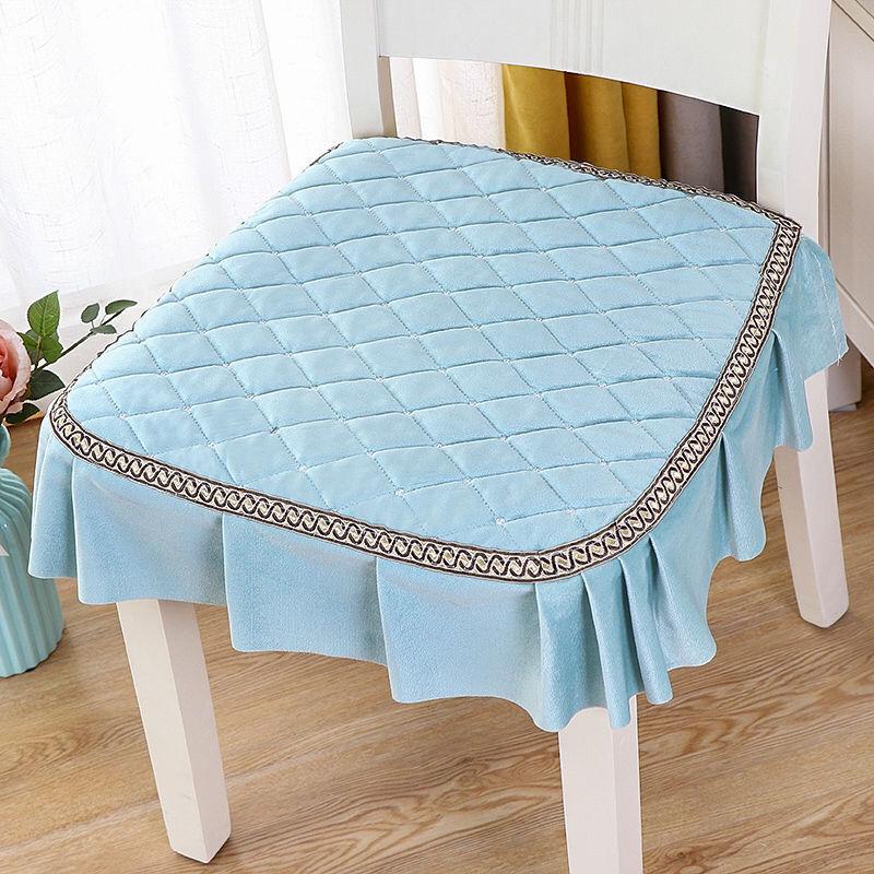 Soft Solid Color Chair Cushion Household Cushion Four Seasons Universal Non-slip Padded Quilted Cushion Stool Cushion