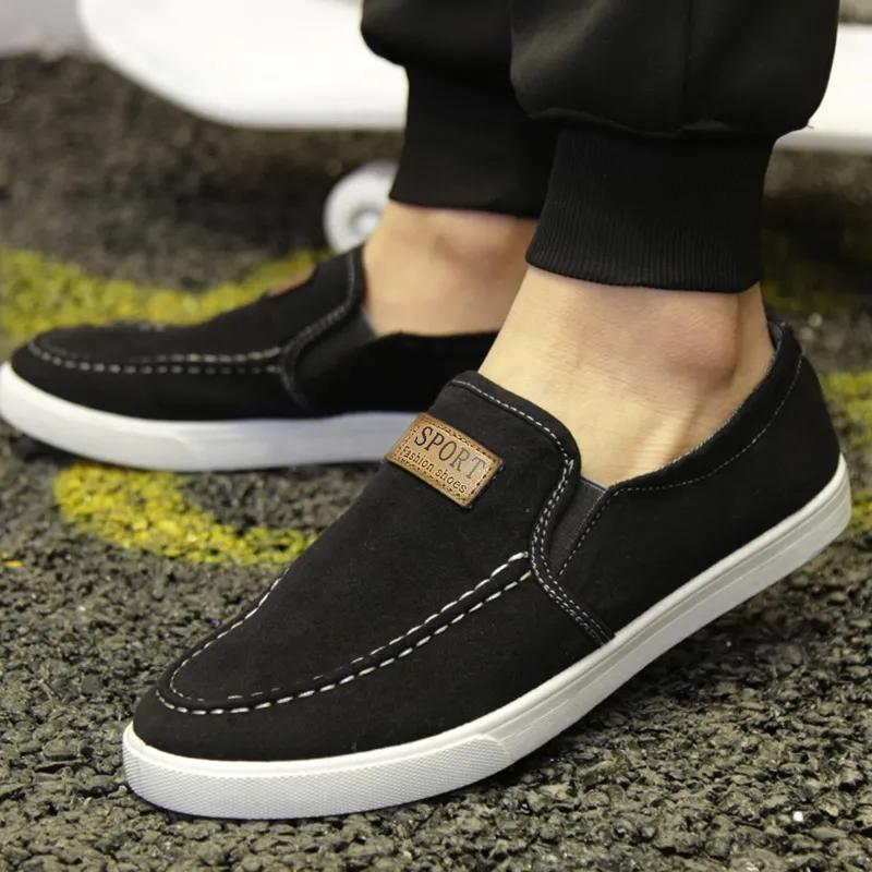 Spring Breathable Old Beijing Cloth Flat Shoes Slip-on Canvas Shoes Non-slip Casual Sport Sneakers Lazy Shoes Work Men's Shoes