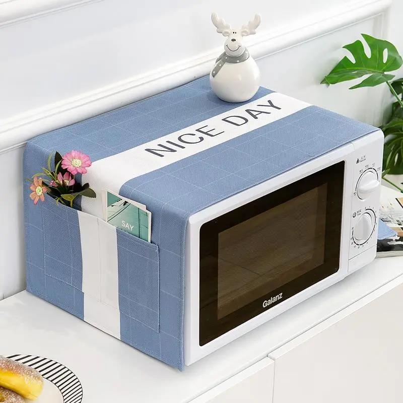 Microwave Oven Cover Dust Cover Oven Cover Cloth Oil-proof Cover Waterproof Household Dust Cover Towel 35*100cm