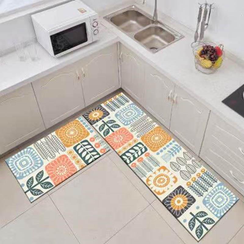 Facille Foot Pad Two-piece Bedroom Bathroom Pad Kitchen Seat Pad Anti-slip Machine Wash Home Absorbent Oil