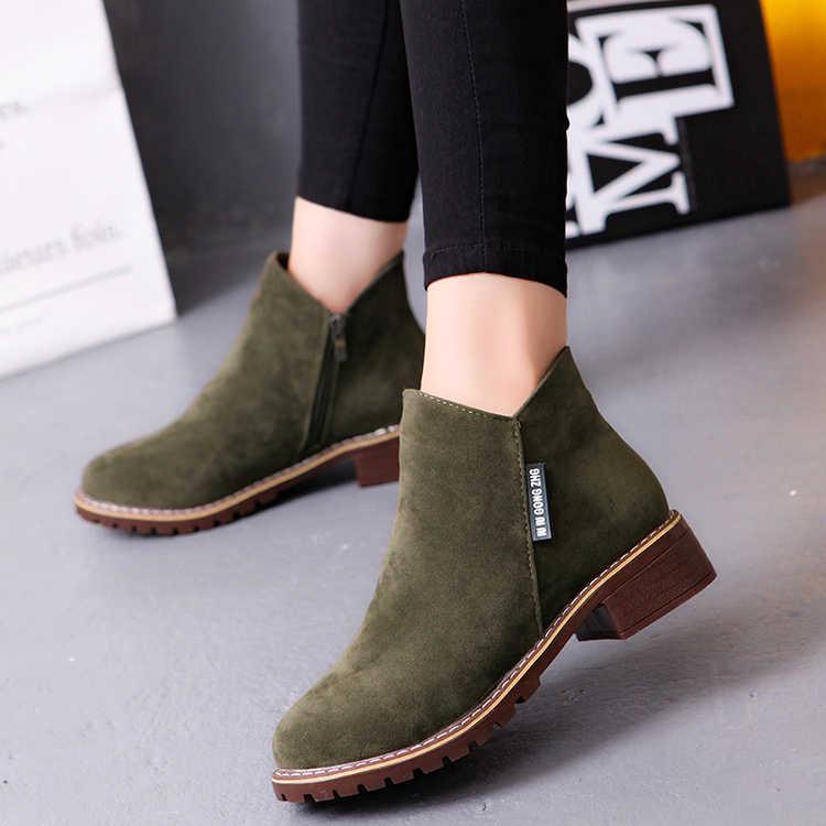 Women Chelsea Boots Suede Leather Shoes Woman Winter Snow Ankle Boots Cow Leather Ladies Boots