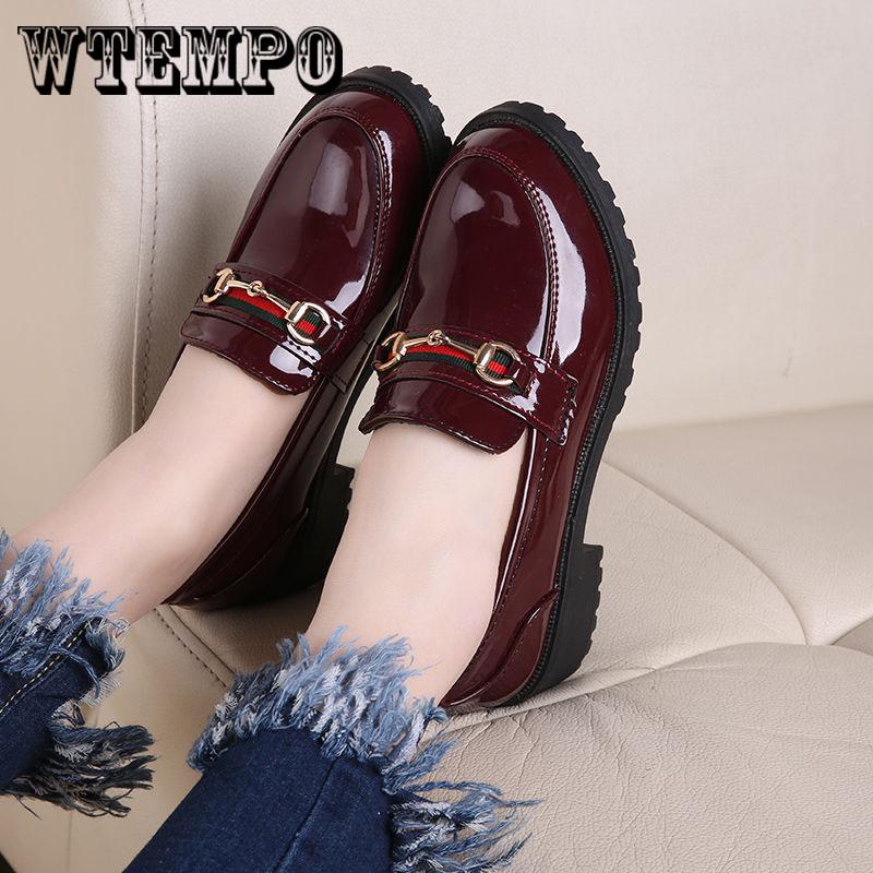 Leather  Oxford Shoes Woman Creepers Platform Shoes Female Footware Shoes Retro Leather Derby Shoes