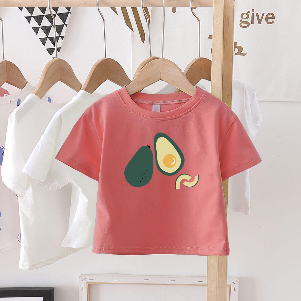 Summer Kids Cute Printing T Shirts Short Sleeve Tops Korean Style O-neck Loose T Shirts For Children Girls Boys