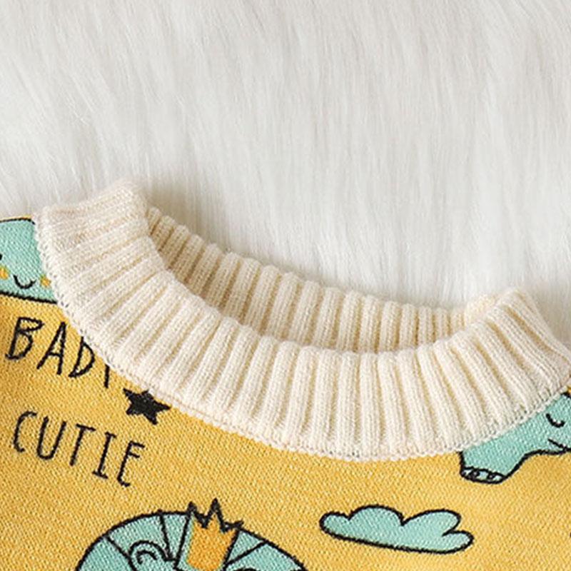 Baby Sweater and Cashmere Fall/winter Girl's Knit Sweater Pullover Boy Warm Jacket Baby Middle and Small Children Children's Sweater