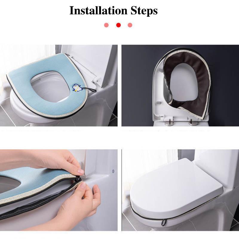 Toilet Four Seasons Universal Pad Washable Leopard Pattern Toilet Pad To Do Some Household Toilet Cover Gasket Zipper Type