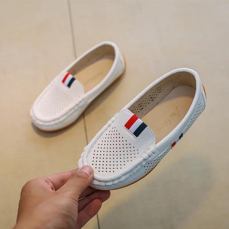 Spring and Summer Children's British Style Breathable One-step Soft Sole Boy Shoes Leather Shoes Show