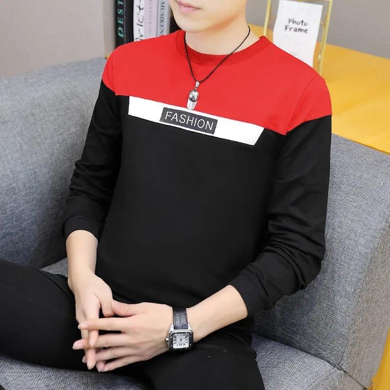 Sweater Men's Spring and Autumn Men's Long-sleeved T-shirt Round Neck Slim Bottoming Shirt Jacket Men's Casual All-match Top Clothes