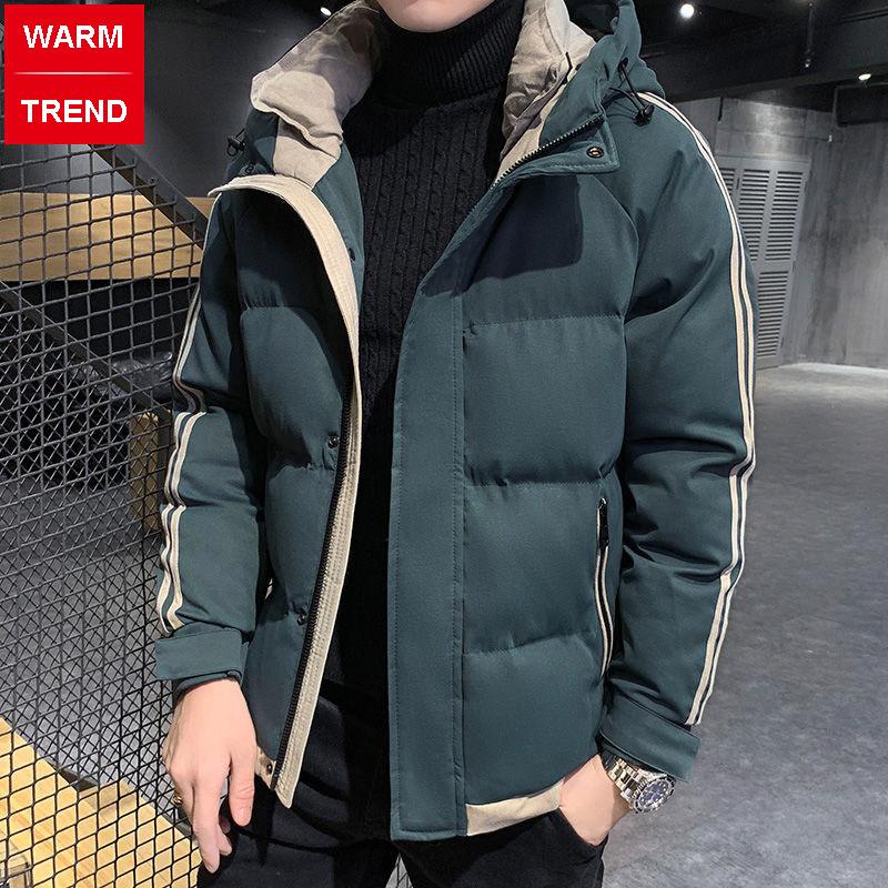 Winter Trend Domineering Cotton Coat Hooded Men's Short Thick Warm Fashion Tooling Jacket