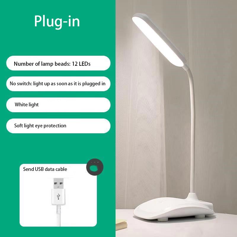 Table Lamp Eye Protection Learning LED Rechargeable Plug-in Children's Eyesight Bedroom Bedside Lamp Student Dormitory Reading Lamp