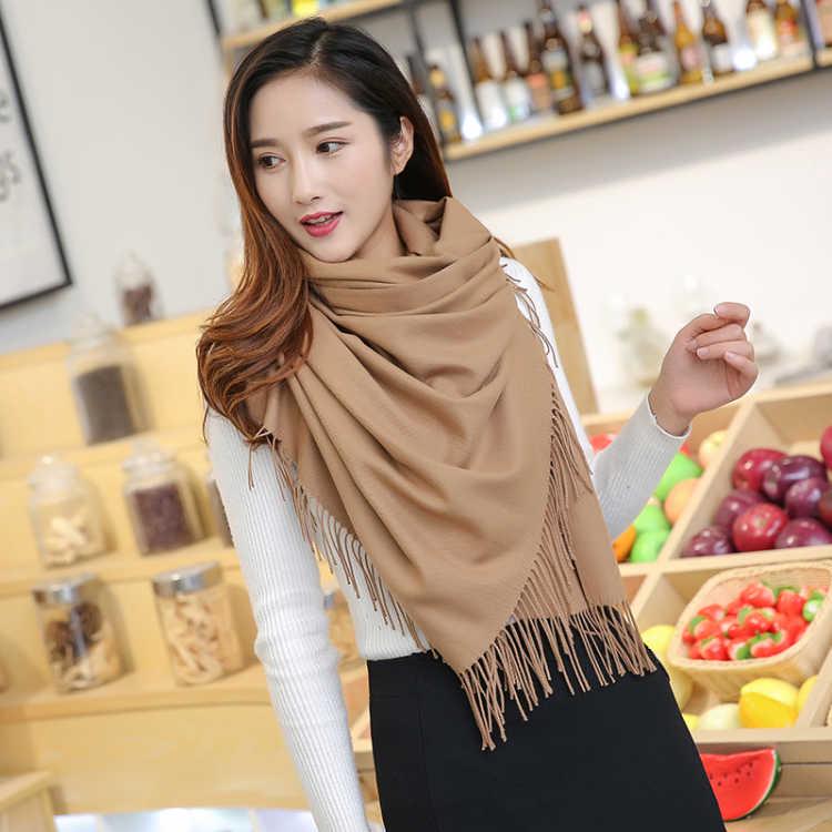 Women Scarf Cashmere Scarves Ladies Thicken Shawl Wrap Autumn Winter Pashmina Unisex Scarf