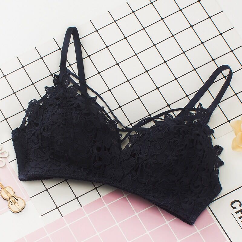 Sexy Thin Bra Size Chest Gathered Lace Embroidery No Steel Ring Beautiful Breast Underwear Bra Sexy Lace Ladies Underwear