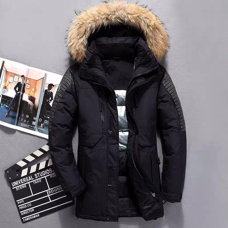 Large Size Down Jacket Trend Leisure Men's Clothes Winter Medium and Long Section Cotton Clothing