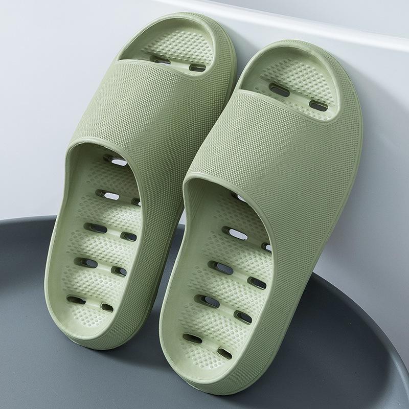 Water Leaking Hollow Deodorant Slippers Bathroom Non-slip Slippers Summer Women Thick Bottom Home Slippers Men Go Out Flip Flops Comfortable Sandals