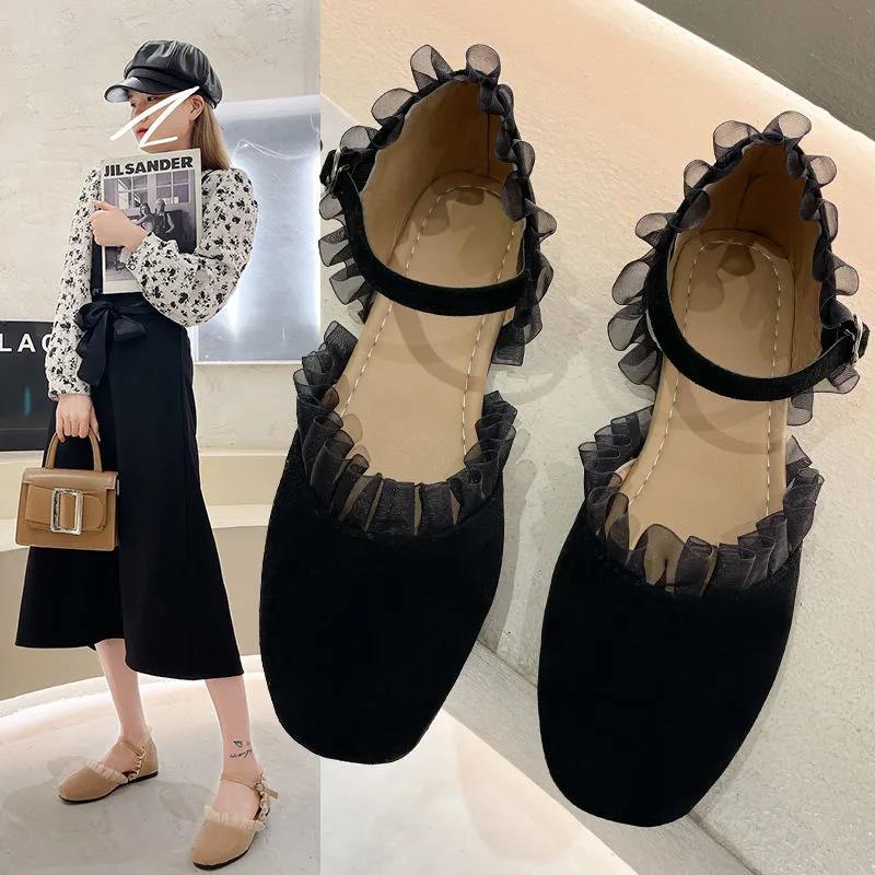 Fairy Flat Summer Baotou Women's Sandals Student Lace Buckle Fashion Women's Single Shoes Hollow