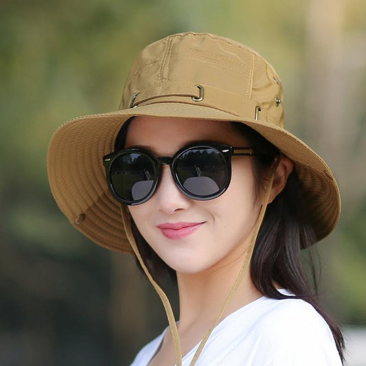 Outdoor Fisherman Hat Female Summer Sun Hat Korean Version of The Summer Folding Hat Youth Mountaineering Big-brimmed Sun Hat Men