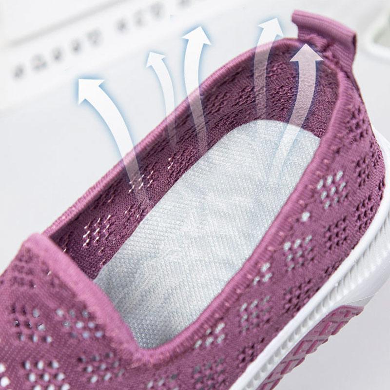 Summer Mesh Shoes Ladies Fly Woven Mesh Shoes Breathable Leisure Sports Low-top Non-slip Running Shoes