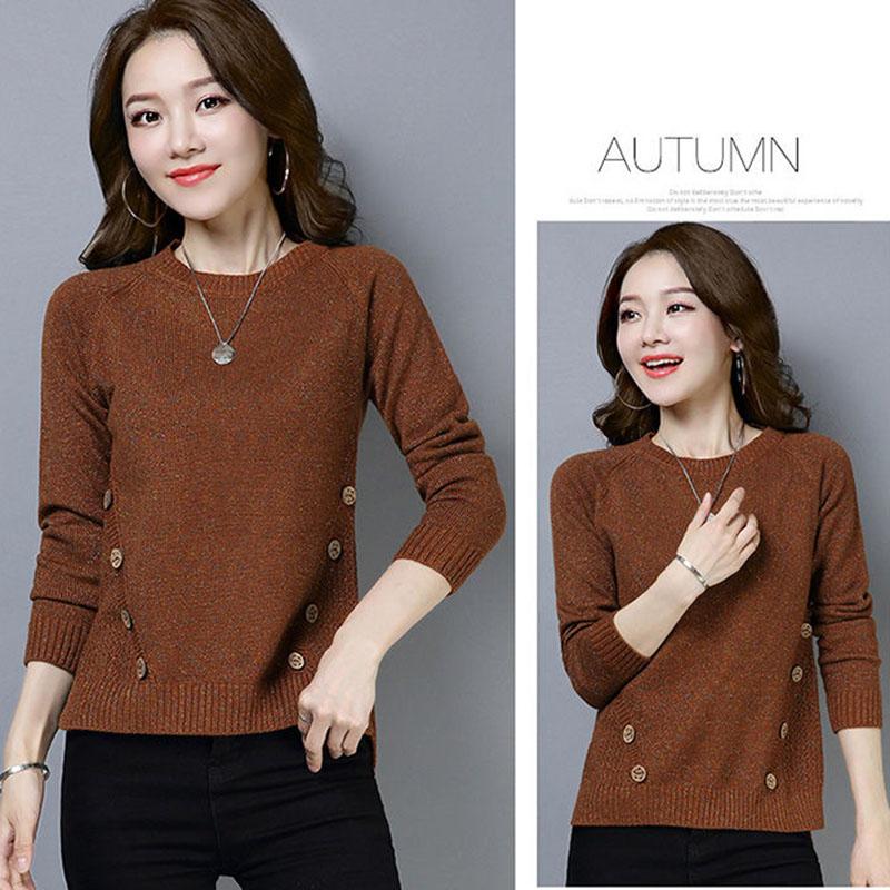 Autumn and Winter Loose Short Sweater Pullover Is Thin Knit Bottoming Shirt All-match Casual Women's Top