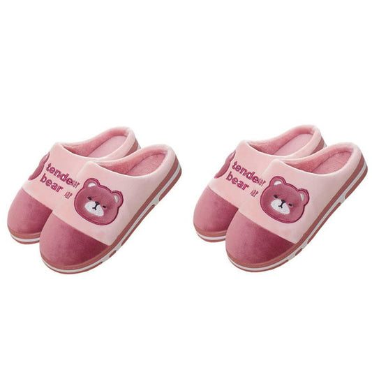 Thick-soled Non-slip Household Couple Slippers Warm Thick Plush Slippers Winter Unisex Indoor Cotton Slippers