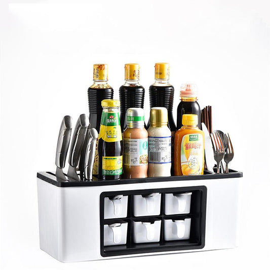 Kitchen Supplies Spice Box Cover Device Rack Storage Box Multi-function Spice Rack Knife Holder Spice Box Household Set