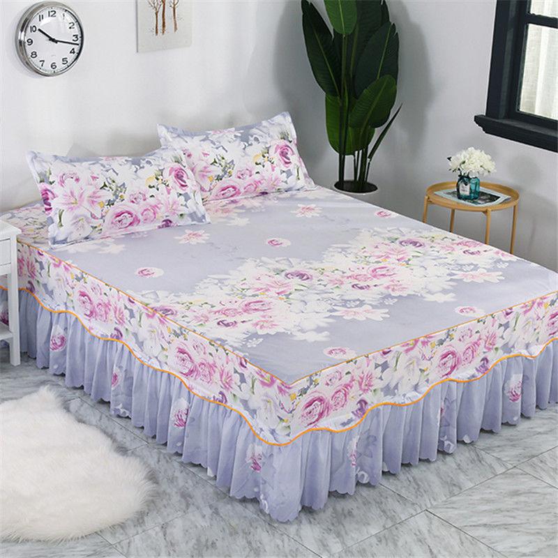 Bedroom Household Single-piece Sanding Bed Skirt Solid Color Skin-friendly Bedspread Bed Cover Bedroom Student Dormitory Sheets