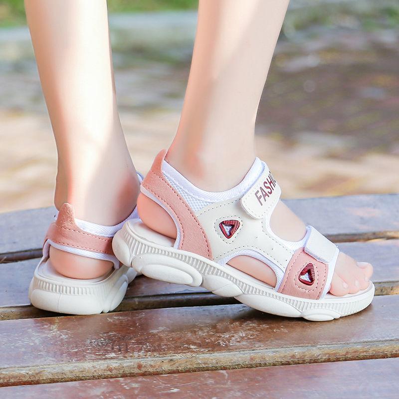 Girls Boys Sandals Children Sandals Women Summer Open-toed Breathable Lightweight Non-slip Soft-soled Beach Shoes