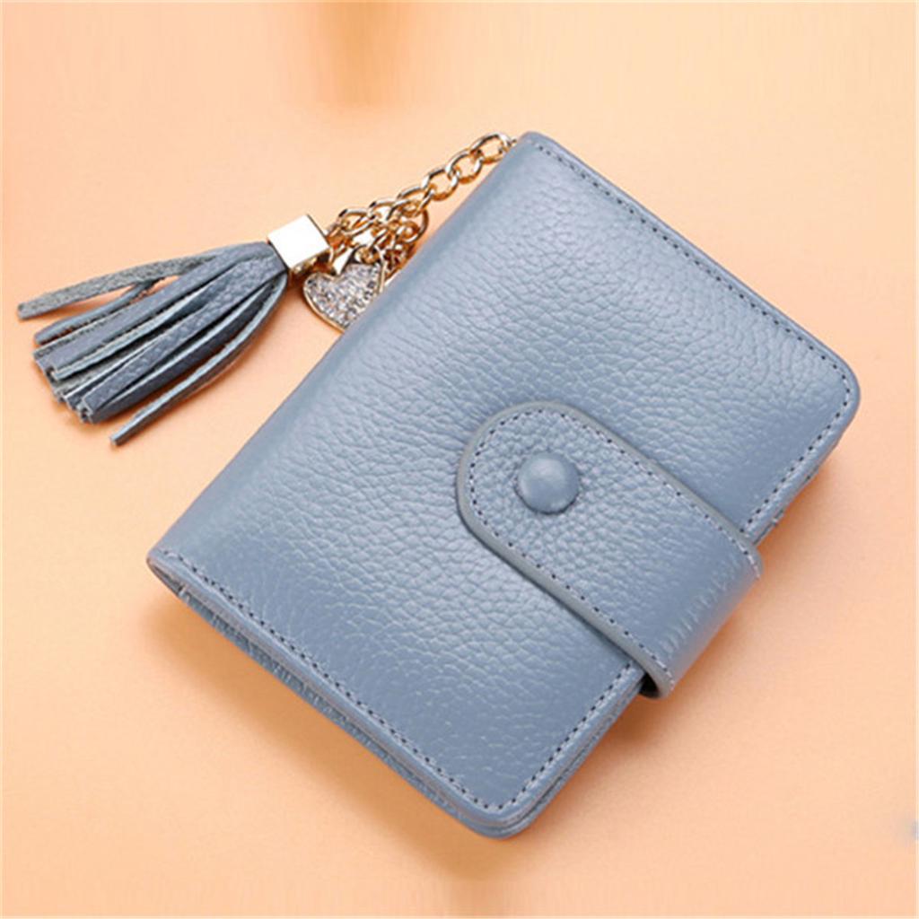 23 Card Slots Women Genuine Leather Hasp Card Holder Tassel ID Card Bags Purse